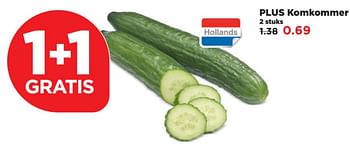 Aanbiedingen Plus komkommers - Huismerk - Plus - Geldig van 21/09/2017 tot 23/09/2017 bij Plus