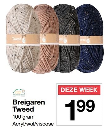 Aanbiedingen Breigaren tweed - Huismerk - Zeeman  - Geldig van 23/09/2017 tot 29/09/2017 bij Zeeman