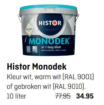 Aanbiedingen Histor monodek - Histor - Geldig van 18/09/2017 tot 01/10/2017 bij Multimate