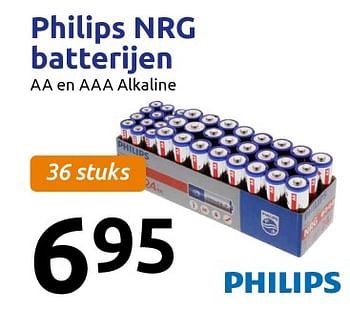 Aanbiedingen Philips nrg batterijen - Philips - Geldig van 20/09/2017 tot 26/09/2017 bij Action