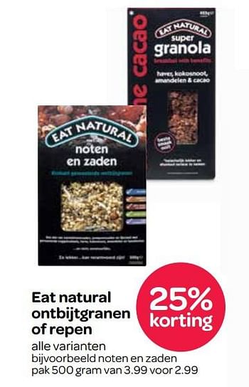 Aanbiedingen Noten en zaden - Eat Natural - Geldig van 21/09/2017 tot 04/10/2017 bij Spar