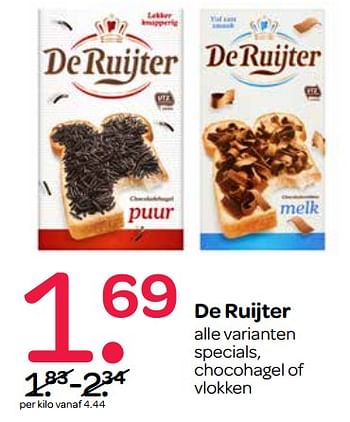 Aanbiedingen De ruijter alle varianten specials, chocohagel of vlokken - De Ruijter - Geldig van 21/09/2017 tot 04/10/2017 bij Spar