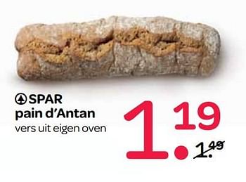 Aanbiedingen Spar pain d`antan - Spar - Geldig van 21/09/2017 tot 04/10/2017 bij Spar
