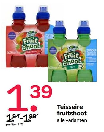 Aanbiedingen Teisseire fruitshoot - Teisseire - Geldig van 21/09/2017 tot 04/10/2017 bij Spar