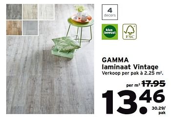 Aanbiedingen Gamma laminaat vintage - Huismerk - Gamma - Geldig van 18/09/2017 tot 01/10/2017 bij Gamma