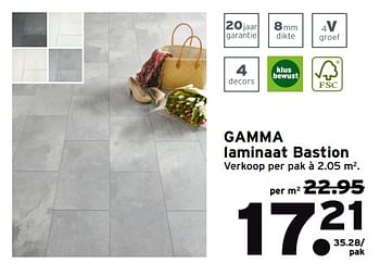 Aanbiedingen Gamma laminaat bastion - Huismerk - Gamma - Geldig van 18/09/2017 tot 01/10/2017 bij Gamma