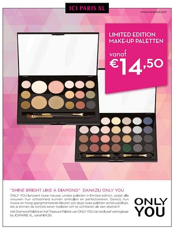 Aanbiedingen Limited édition make-up paletten - Huismerk - Ici Paris XL - Geldig van 18/09/2017 tot 31/10/2017 bij Ici Paris XL