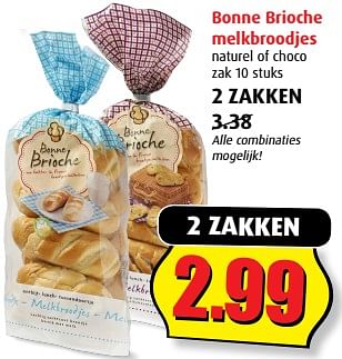 Aanbiedingen Bonne brioche melkbroodjes - Bonne Brioche - Geldig van 20/09/2017 tot 26/09/2017 bij Boni Supermarkt