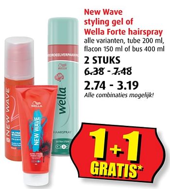 Aanbiedingen New wave styling gel of wella forte hairspray - Huismerk - Boni Supermarkt - Geldig van 20/09/2017 tot 26/09/2017 bij Boni Supermarkt