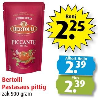 Aanbiedingen Bertolli pastasaus pittig - Bertolli - Geldig van 20/09/2017 tot 26/09/2017 bij Boni Supermarkt
