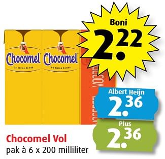 Aanbiedingen Chocomel vol - Chocomel - Geldig van 20/09/2017 tot 26/09/2017 bij Boni Supermarkt
