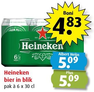 Aanbiedingen Heineken bier in blik - Heineken - Geldig van 20/09/2017 tot 26/09/2017 bij Boni Supermarkt