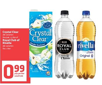 Aanbiedingen Crystal clear royal club of rivella - Huismerk - Attent - Geldig van 21/09/2017 tot 04/10/2017 bij Attent