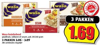 Aanbiedingen Wasa knäckebrod - Wasa - Geldig van 20/09/2017 tot 26/09/2017 bij Boni Supermarkt