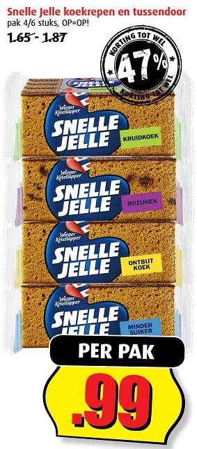Aanbiedingen Snelle jelle koekrepen en tussendoor - Snelle Jelle - Geldig van 20/09/2017 tot 26/09/2017 bij Boni Supermarkt
