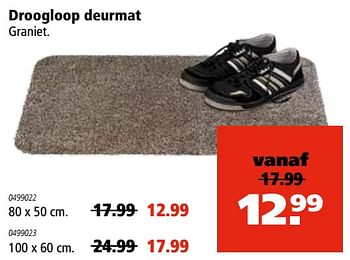 Aanbiedingen Droogloop deurmat - Huismerk - Marskramer - Geldig van 21/09/2017 tot 04/10/2017 bij Marskramer