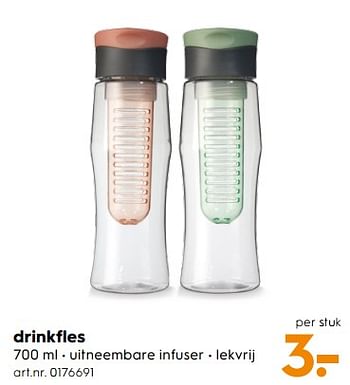 Aanbiedingen Drinkfles - Huismerk - Blokker - Geldig van 23/09/2017 tot 04/10/2017 bij Blokker