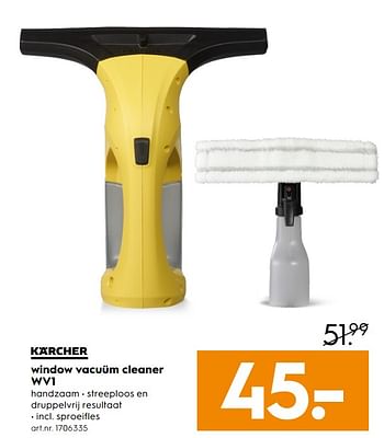 Aanbiedingen Karcher window vacuüm cleaner wv1 - Kärcher - Geldig van 23/09/2017 tot 04/10/2017 bij Blokker