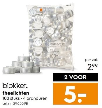Aanbiedingen Theelichten - Huismerk - Blokker - Geldig van 23/09/2017 tot 04/10/2017 bij Blokker