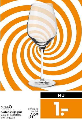 Aanbiedingen Water- wijnglas - Stolzle - Geldig van 23/09/2017 tot 04/10/2017 bij Blokker