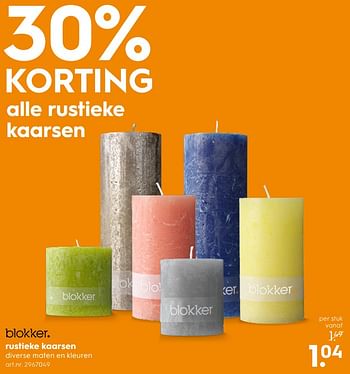Aanbiedingen Rustieke kaarsen - Huismerk - Blokker - Geldig van 23/09/2017 tot 04/10/2017 bij Blokker