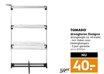 Aanbiedingen Tomado droogtoren designo - Tomado - Geldig van 23/09/2017 tot 04/10/2017 bij Blokker