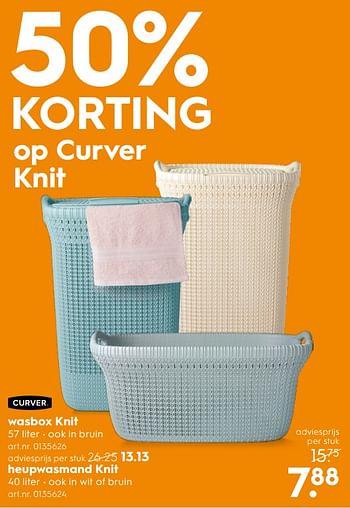 Aanbiedingen Wasbox knit - Curver - Geldig van 23/09/2017 tot 04/10/2017 bij Blokker