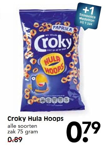 Aanbiedingen Croky hula hoops - Croky - Geldig van 24/09/2017 tot 30/09/2017 bij Em-té