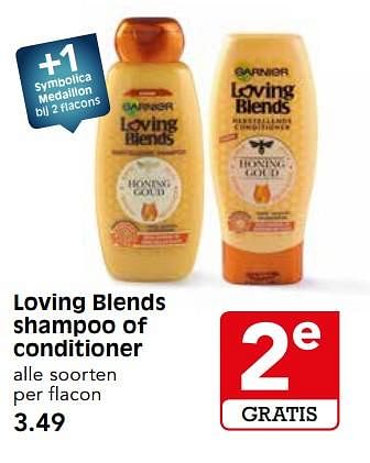 Aanbiedingen Loving blends shampoo of conditioner - Garnier - Geldig van 24/09/2017 tot 30/09/2017 bij Em-té