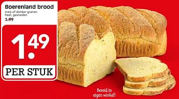 Aanbiedingen Boerenland brood maïs of donker granen heel - Huismerk - Em-té - Geldig van 24/09/2017 tot 30/09/2017 bij Em-té
