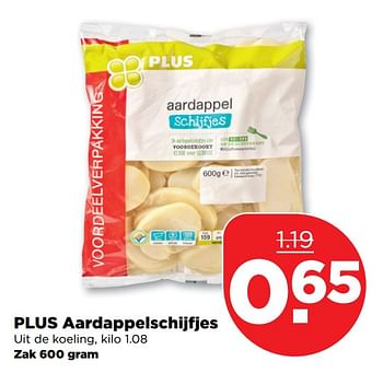 Aanbiedingen Plus aardappelschijfjes - Huismerk - Plus - Geldig van 24/09/2017 tot 30/09/2017 bij Plus