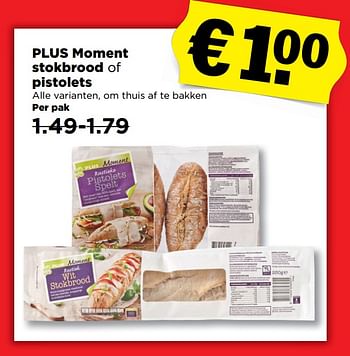 Aanbiedingen Plus moment stokbrood of pistolets - Huismerk - Plus - Geldig van 24/09/2017 tot 30/09/2017 bij Plus