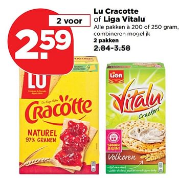 Aanbiedingen Lu cracotte of liga vitalu - Liga - Geldig van 24/09/2017 tot 30/09/2017 bij Plus