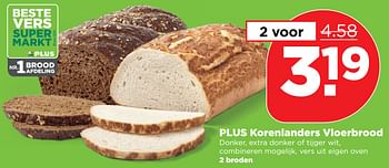 Aanbiedingen Plus korenlanders vloerbrood - Huismerk - Plus - Geldig van 24/09/2017 tot 30/09/2017 bij Plus