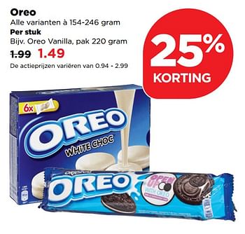 Aanbiedingen Oreo vanilla - Oreo - Geldig van 24/09/2017 tot 30/09/2017 bij Plus