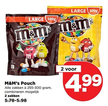 Aanbiedingen M+m`s pouch - M&amp;M', s - Geldig van 24/09/2017 tot 30/09/2017 bij Plus