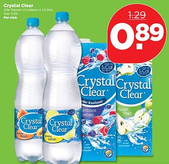 Aanbiedingen Crystal clear - Crystal Clear - Geldig van 24/09/2017 tot 30/09/2017 bij Plus