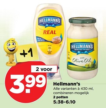 Aanbiedingen Hellmann`s - Hellman's - Geldig van 24/09/2017 tot 30/09/2017 bij Plus