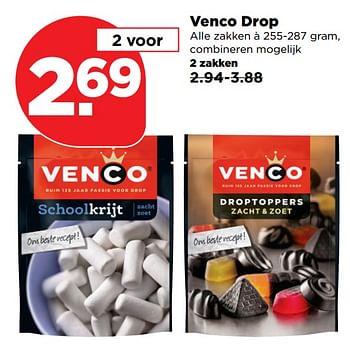 Aanbiedingen Venco drop - Venco - Geldig van 24/09/2017 tot 30/09/2017 bij Plus