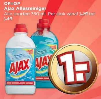 Aanbiedingen Ajax allesreiniger - Ajax - Geldig van 24/09/2017 tot 30/09/2017 bij Vomar