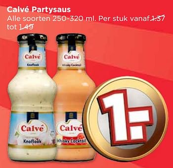 Aanbiedingen Calvé partysaus - Calve - Geldig van 24/09/2017 tot 30/09/2017 bij Vomar