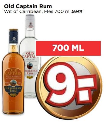 Aanbiedingen Old captain rum wit of carribean - Old Captain - Geldig van 24/09/2017 tot 30/09/2017 bij Vomar