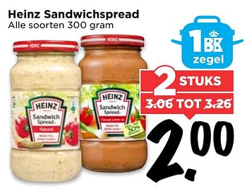 Aanbiedingen Heinz sandwichspread - Heinz - Geldig van 24/09/2017 tot 30/09/2017 bij Vomar