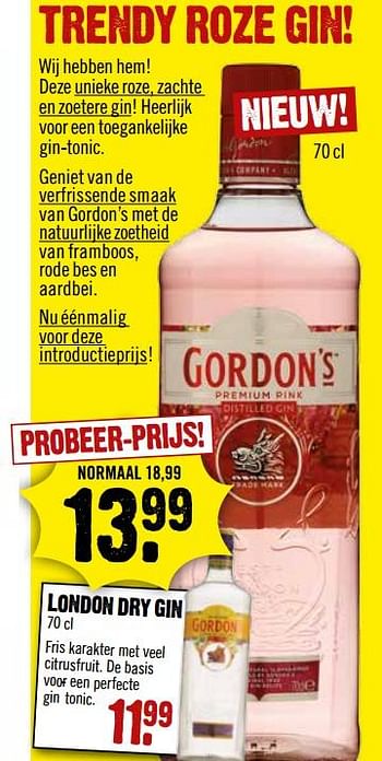 Aanbiedingen Gordon`s gin - Gordon's - Geldig van 24/09/2017 tot 30/09/2017 bij Dirk III