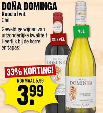 Aanbiedingen Dona dominga - Rode wijnen - Geldig van 24/09/2017 tot 30/09/2017 bij Dirk III