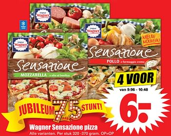Aanbiedingen Wagner sensazione pizza - Original Wagner - Geldig van 24/09/2017 tot 30/09/2017 bij Lekker Doen