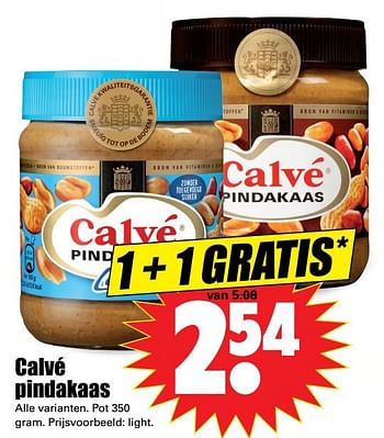 Aanbiedingen Calvé pindakaas - Calve - Geldig van 24/09/2017 tot 30/09/2017 bij Lekker Doen