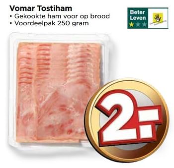 Aanbiedingen Vomar tostiham - Huismerk Vomar - Geldig van 24/09/2017 tot 30/09/2017 bij Vomar
