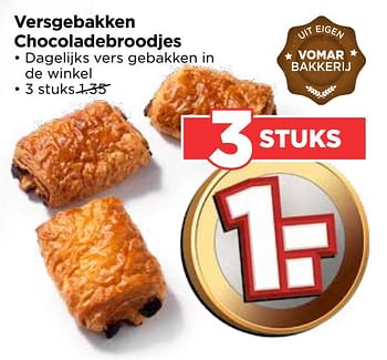 Aanbiedingen Versgebakken chocoladebroodjes - Huismerk Vomar - Geldig van 24/09/2017 tot 30/09/2017 bij Vomar