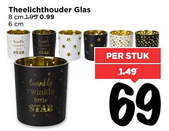 Aanbiedingen Theelichthouder glas - Huismerk Vomar - Geldig van 24/09/2017 tot 30/09/2017 bij Vomar